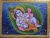 Krishna Leaf Green A Tanjore Painting with Frame