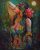 Soulful Krishna Gopiya Hand-Painted Painting – Canvas Art