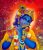 Lord Krishna D Hand Painted Painting On Canvas (Without Frame)