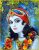 Lord krishna H Hand Painted Painting On Canvas (Without Frame)
