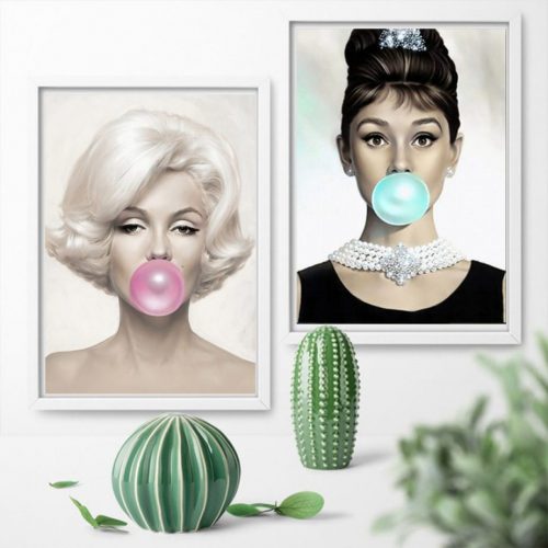 Fun Marilyn Monroe & Audrey Hepburn Canvas Print Posters to liven up your room