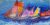 Modern Boat Sunset Painting Poster And Prints On Canvas J (Without Frame)
