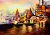 Banaras Ghat Canvas Art Handpainted paintings on Canvas Wall Art Painting (Without Frame)