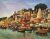 New Banaras Ghat I Handpainted paintings on Canvas Wall Art Painting (Without Frame)