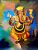 New Ganesha A Handpainted paintings on Canvas Wall Art Painting (Without Frame)
