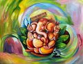 New Ganesha AC Handpainted paintings on Canvas Wall Art Painting (Without Frame)