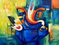 New Ganesha AE Handpainted paintings on Canvas Wall Art Painting (Without Frame)