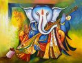 New Ganesha AG Handpainted paintings on Canvas Wall Art Painting (Without Frame)