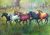 New Seven Running Horses C Handpainted paintings on Canvas Wall Art Painting (Without Frame)