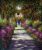 PATHWAY IN MONETS GARDEN AT GIVERNY Handpainted Painting on Canvas Wall Art Painting (Without Frame)