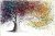Print On Canvas Painting Beautiful Tree With Colorful Leaf Painting (With Frame)