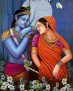 Radha Krishna Love Forever AH Oil Painting Handpainted on Canvas (Without Frame)