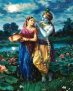 Radha Krishna Love Forever AI Oil Painting Handpainted on Canvas (Without Frame)