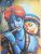 Radha Krishna Love Forever AJ Oil Painting Handpainted on Canvas (Without Frame)