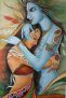Radha Krishna Love Forever AK Oil Painting Handpainted on Canvas (Without Frame)