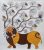 Lion With Birds Gond Paintings on Canvas (Without Frame)