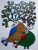 The Two Peacock Gond Painting Handmade on paper (without frame)(P)