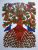 The Bird On Plant, Gond Painting Handmade on paper (without frame)(Red)