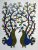 The Two Peacock Green&Blue Gond Painting-Handmade on paper (without frame)