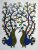 The Two Peacock Green&Blue Gond Painting-Handmade on paper (without frame)