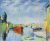 YACHTS AT ARGENTEUIL Handpainted Painting on Canvas Wall Art Painting (Without Frame)