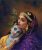 Yashoda With Krishna A Hand Painted Painting On Canvas No Frame