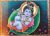 Ladoo Gopal sleeping on leaf, Tanjore Painting With Frame