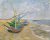 FISHING BOATS ON THE BEACH AT LES SAINTES MARIES DE LA MER Handpainted Painting on Canvas Wall Art Painting (Without Frame)