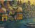 Banaras Ghat On The Bank Of River Handpainted Painting on Canvas Stretched On Hardboard (38cm X 28cm)
