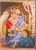 Ladoo Gopal With Yasoda Tanjore Painting With Frame(Red)